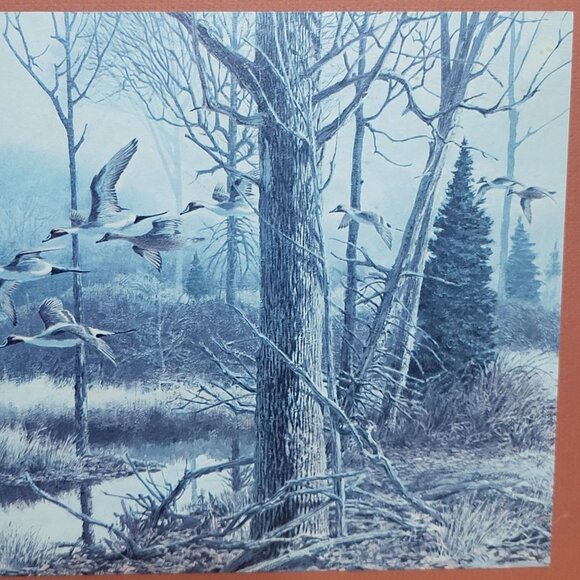 Vintage Framed Art Print Remington Wildlife Art Beecham Mallards in Flight - Picture 9 of 9